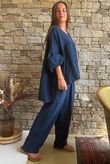 Suri Cushion Cotton Artist Smock Navy 
